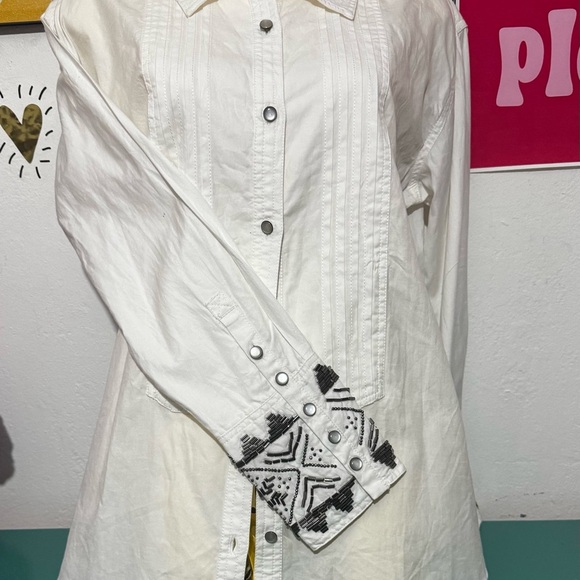 Free People Women’s Button-Down Blouse - Size S - Ivory White - Picture 2 of 4